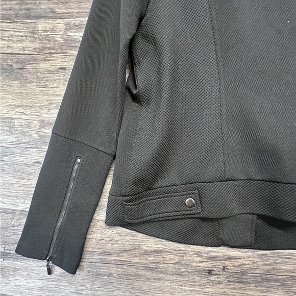 Matty M Black Bomber Jacket with Long Sleeves and Soft Texture - Picture 10 of 14